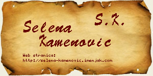 Selena Kamenović vizit kartica